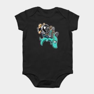 Astronaut Riding Shark Baby Bodysuit